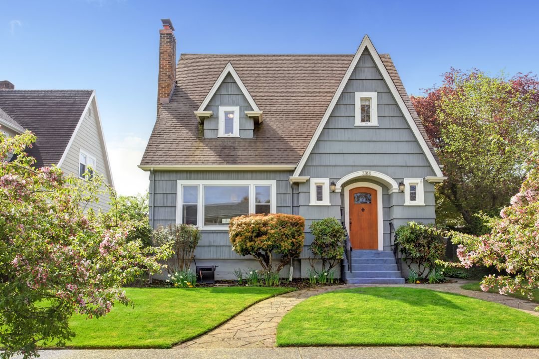 Exterior shot of a home and front yard